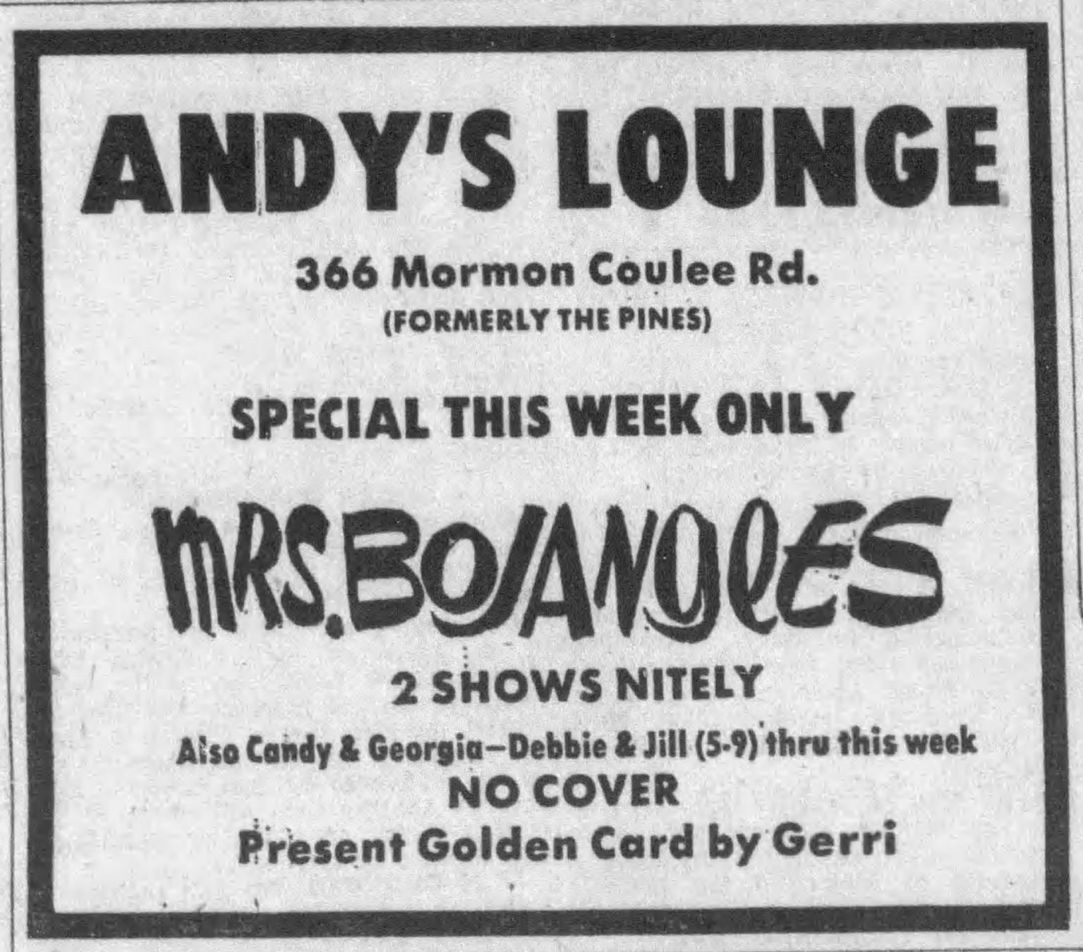1971: Andy's Lounge